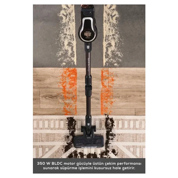 Karaca Vantuz Power Up Pro Black Chrome Dikey Süpürge - Görsel 7