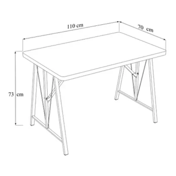 Mygusi Hayat 70x110 Beyaz Mutfak Masası, Mutfak Masası Takımı, Yemek Masası, 2 Benchli - Kahverengi - Görsel 3