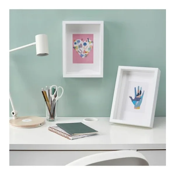 Ikea Sannahed 21x30 Cm A4 Beyaz Çiçek Konabilen Derin Kutu Çerçeve Ahşap Fotoğraf Resim Çerçevesi - Görsel 4
