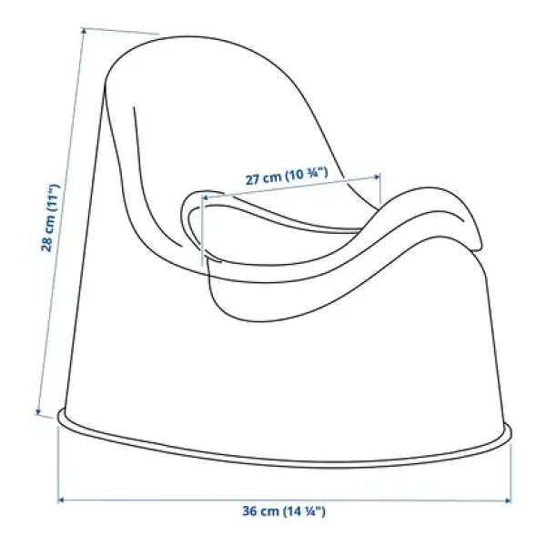 Ikea Kaliteli Çocuk Lazımlığı Yükseklik 28 Cm İkea Çıkartılabilir Pratik Kaymaz Lazımlık Beyaz-Turkuaz - Görsel 6