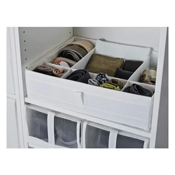 Ikea Skubb Bölmeli Kutu Gardırop Şifonyer Düzenleyici Beyaz 44x34x11 Cm - Görsel 2