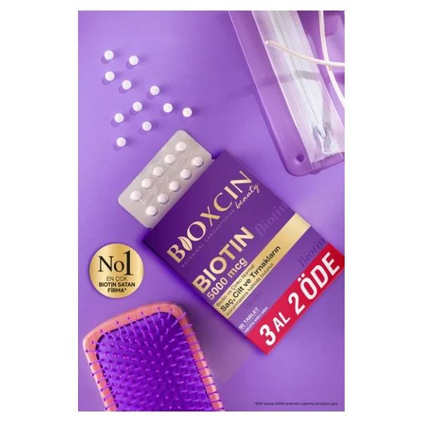 Bioxcin Biotin 5000 Mcg 90 Tablet - Biotin + Çinko 15 Mg - Saç Ve Tırnak Vitamini - Görsel 9