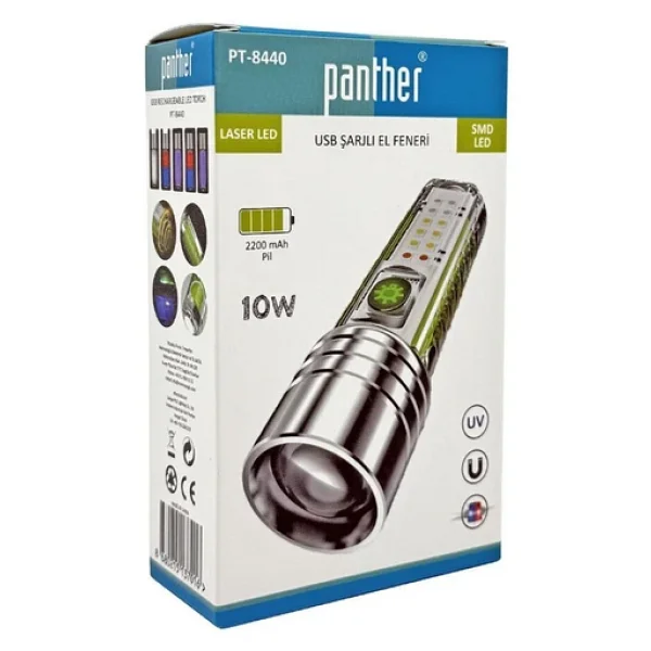 Panther Pt-8440 2000 Lümen LED Şarjlı El Feneri - Görsel 3