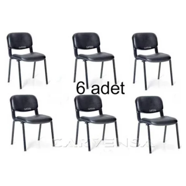 Arj I Office Furniture & Desing Siyah Ofis Büro Bekleme Misafir Form Koltuğu Sandalyesi 6lı 012 - Görsel 6