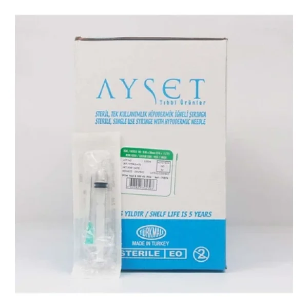 Ayset 2 Cc Yeşil Uzun Enjektör 225 Adet 1 Kutu - Görsel 3