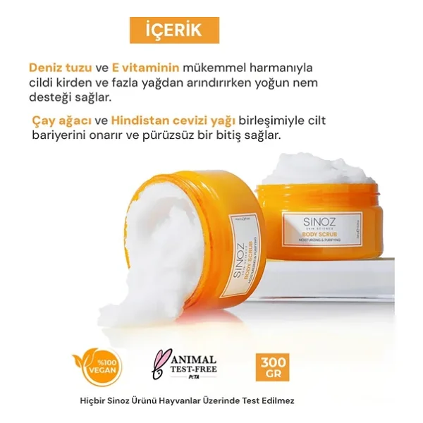 Sinoz Arındırıcı Nemlendirici 300 Gr Vücut Peelingi - Görsel 3