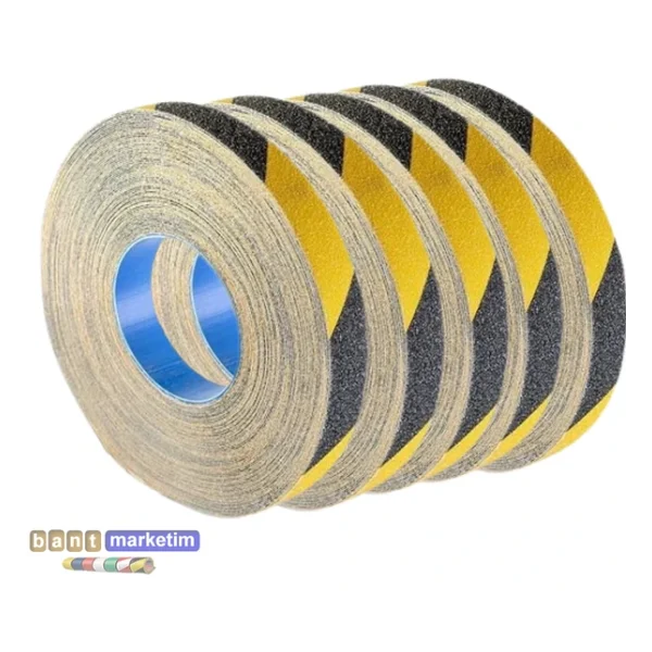 5 Adet Merdiven Kaydırmaz Kaymaz Bant 25mm X 25mt Sarı Siyah - Görsel 3