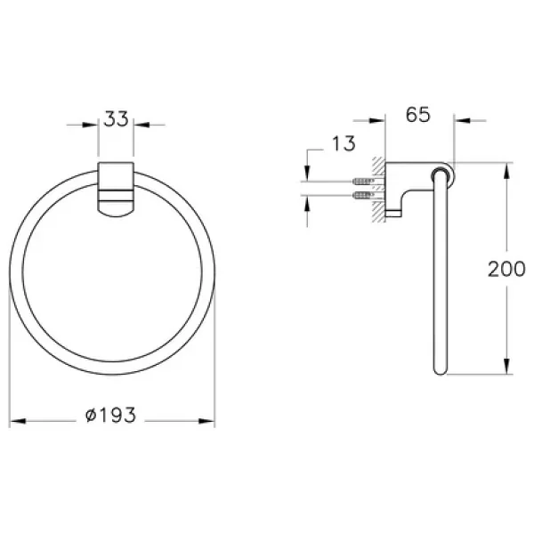 VitrA A4407236 Base 700 Siyah Halka Havluluk - Görsel 4