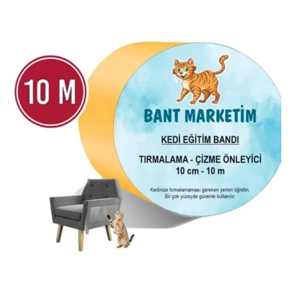 Kedi Caydırıcı Eğitim Bandı, Mobilyalar Için Tırmalamaya Karşı Önleyici, %100 Şeffaf10 Cm X 10 Mt - Görsel 6