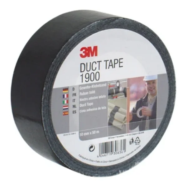 3m Duck Tape 1900 50 M X 50 Mm Siyah Tamir Bandı - Görsel 3