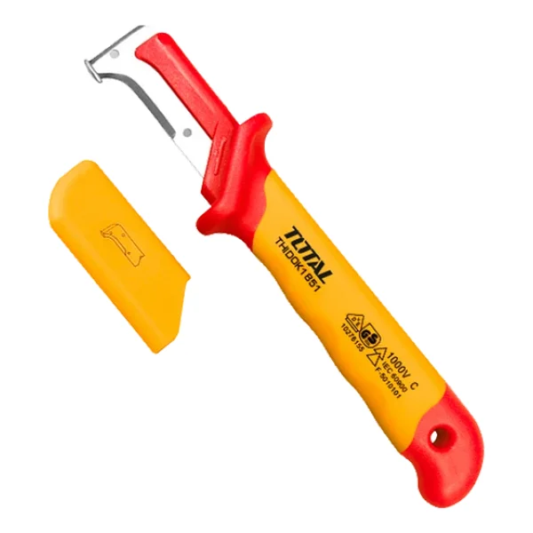 Total Thıdck1851 50x185mm Vde Kanca Bıçak Kablo Sıyırma-Soyma Bıçağı Izoleli - Görsel 5