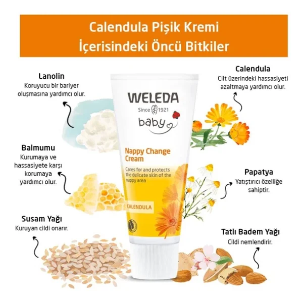 Weleda Calendula Organik Pişik Kremi 75 Ml - Görsel 5