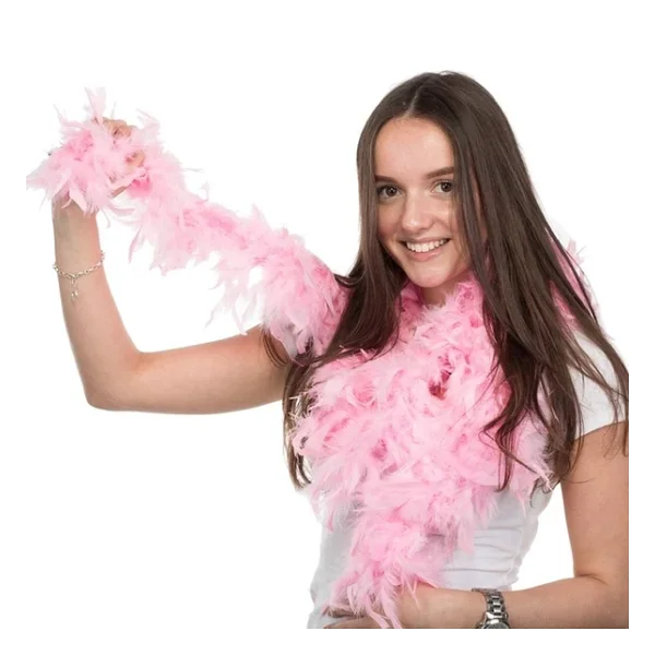 Pembe Renk Kabarık Kalın Otriş Boa Tüy 6 Cm Genişlik 180-200 Cm Uzunluk - Görsel 3