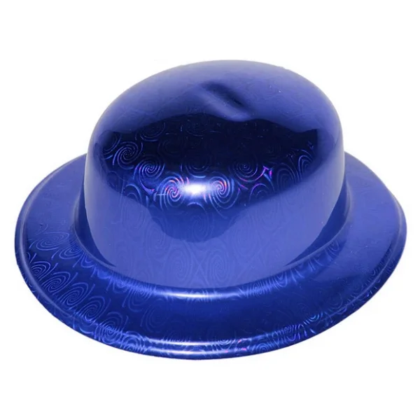 Mavi Renk Hologramlı Plastik Yuvarlak Melon 27x24 Cm - Görsel 5