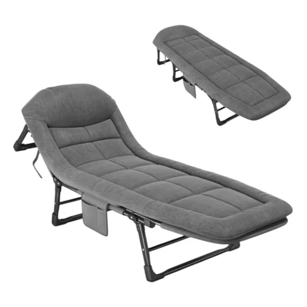 Sunup Sn-26974 Taşınabilir Ayarlanabilir 5 Kademe Sünger Kamp Yatak Şezlong (Açık Gri) - Görsel 6