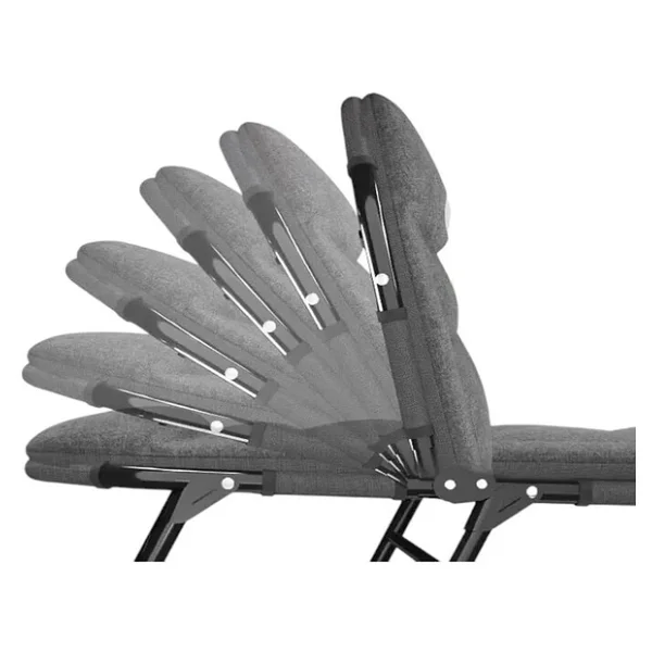 Sunup Sn-26974 Taşınabilir Ayarlanabilir 5 Kademe Sünger Kamp Yatak Şezlong (Açık Gri) - Görsel 7