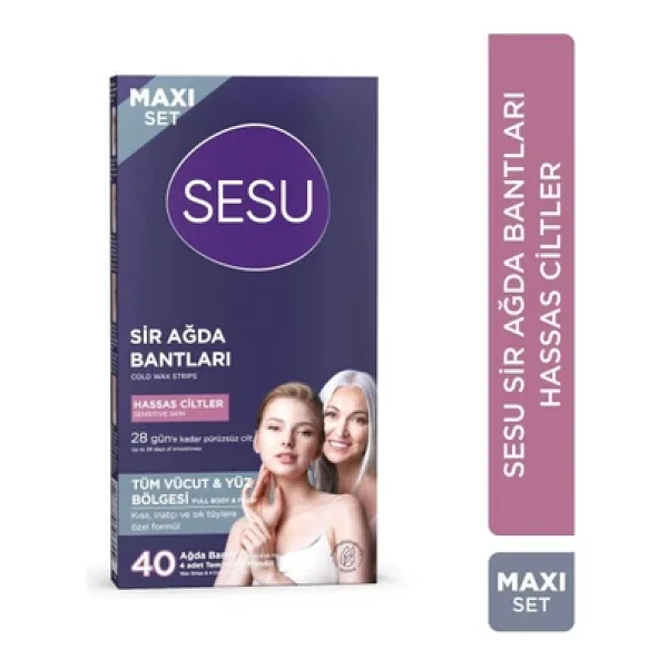 Sesu Hassas Ciltler İçin Tüm Vücut Ve Yüz Bölgesi 40'lı Sir Ağda Bandı - Görsel 2