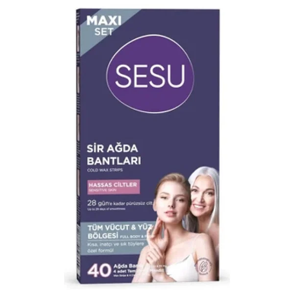 Sesu Hassas Ciltler İçin Tüm Vücut Ve Yüz Bölgesi 40'lı Sir Ağda Bandı - Görsel 3