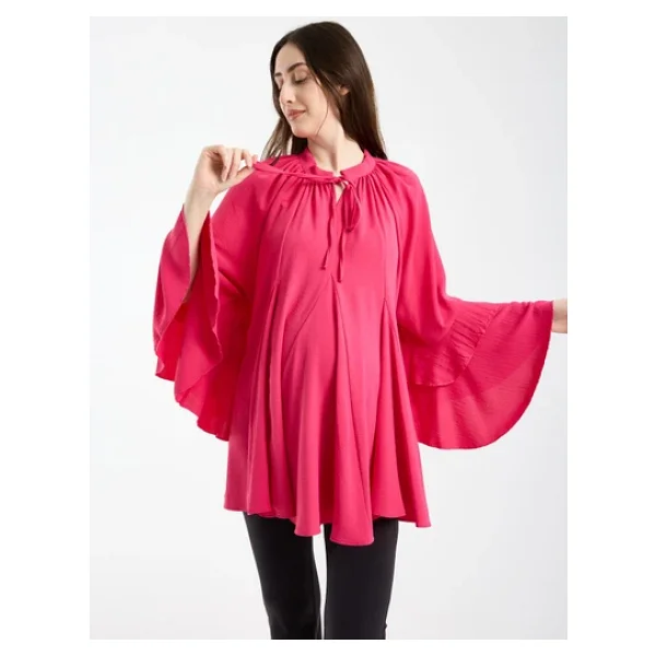 Işşıl 2618-Volanlı Kol Hamile Giyim Oversize Bluz-Tunik - Görsel 6