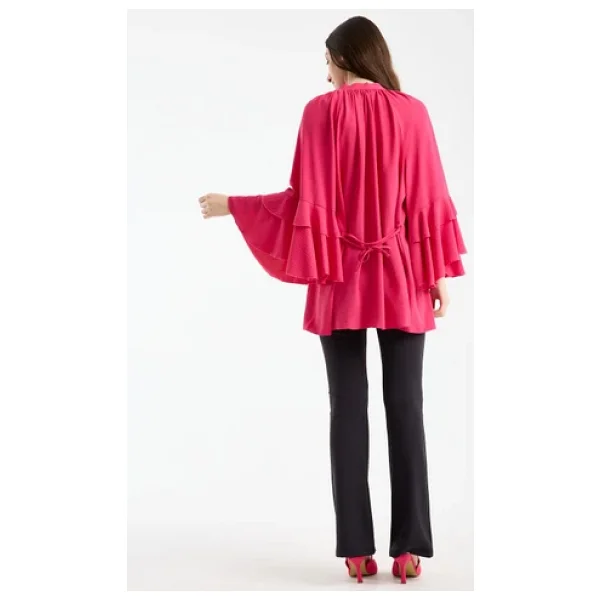 Işşıl 2618-Volanlı Kol Hamile Giyim Oversize Bluz-Tunik - Görsel 9