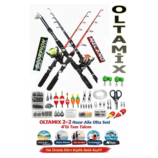 Oltamıx 2+2 Hazır Aile Olta Seti - 4'lü Tam Takım - Görsel 4