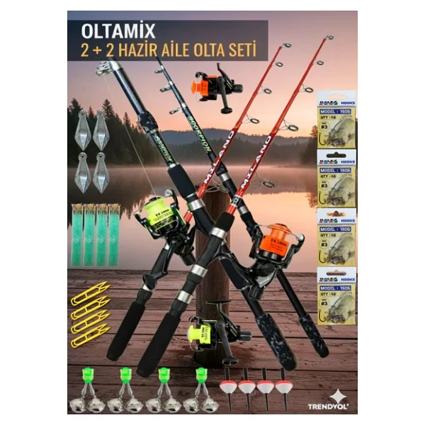 Oltamıx 2+2 Hazır Aile Olta Seti - 4'lü Tam Takım - Görsel 3
