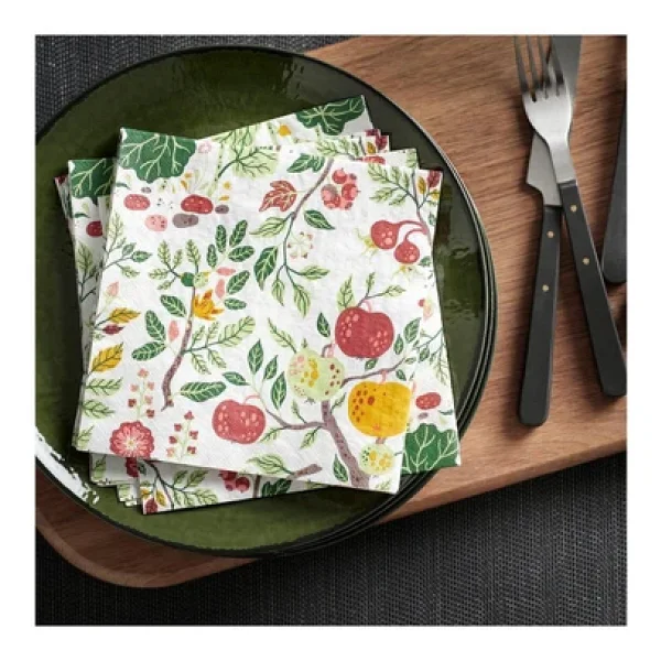 Ikea Havsbraxen Desenli Peçete Çok Renkli 33x33 Cm 30 Adet - Görsel 3