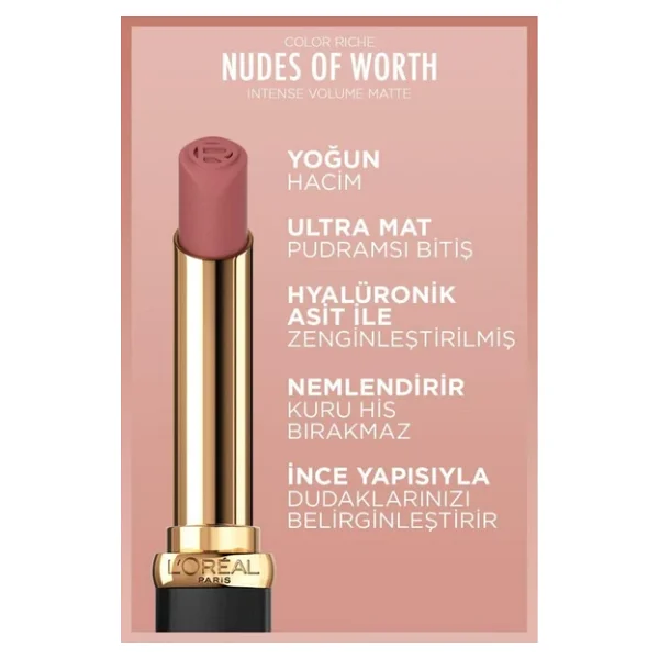L'oreal Paris Color Riche Intense Volume Matte 540 Nude Unstoppable Stick Ruj - Görsel 7