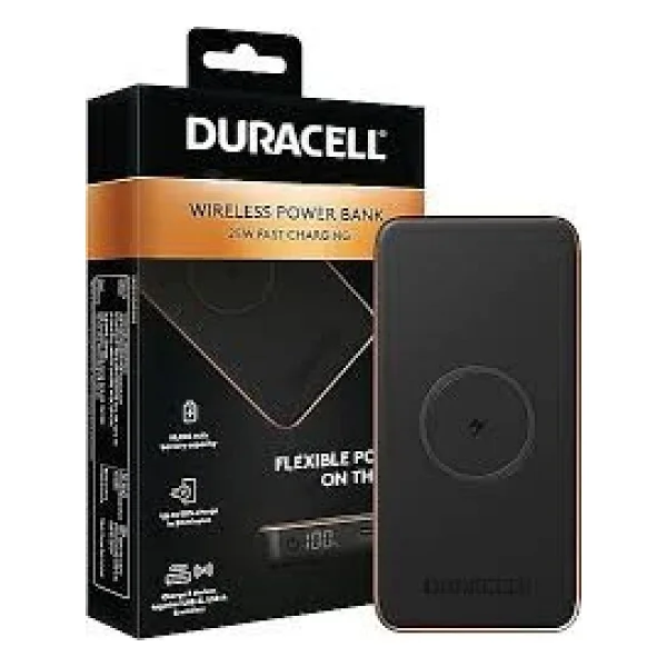 Duracell 10000 mAh Hızlı Şarj Kablosuz Powerbank - Görsel 2