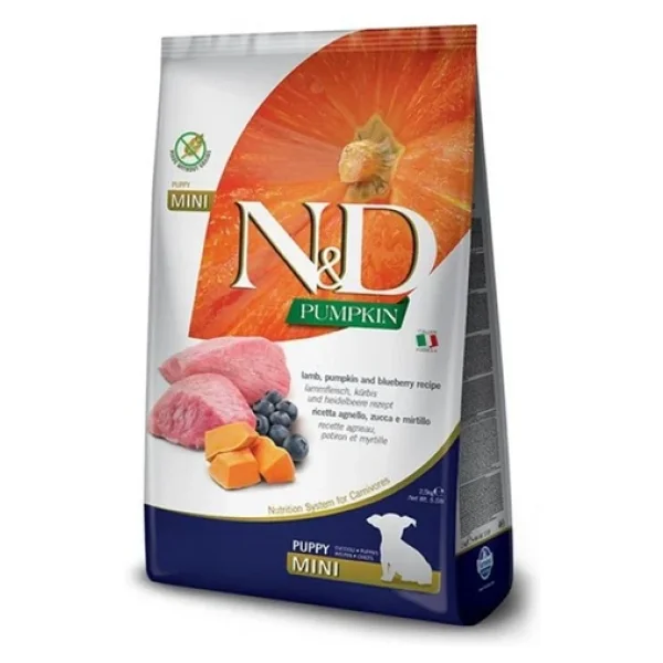 N&D Pumpkin Kuzu Etli Balkabaklı Ve Yaban Mersinli 2.5 Kg Küçük Irk Yavru Köpek Maması - Görsel 3
