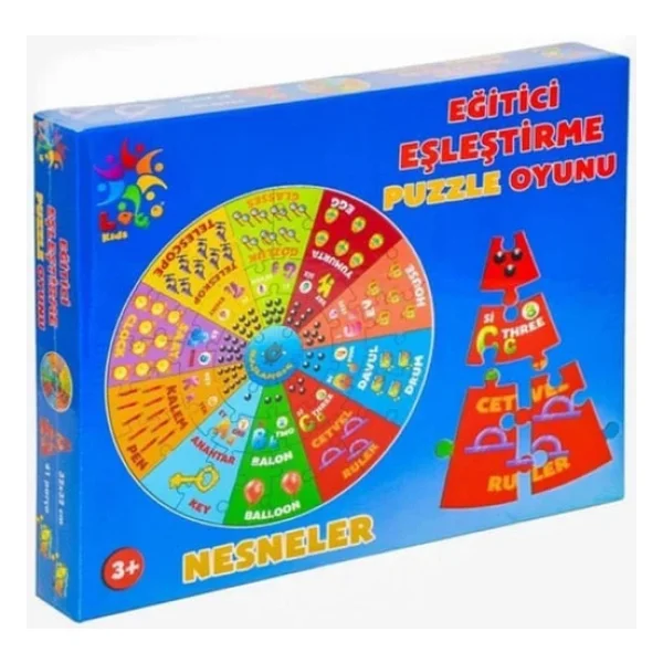 Laço Kids İngilizce Nesneler Eğitici Puzzle - Görsel 4