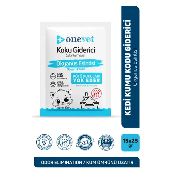 Onevet Okyanus Esintisi Kokulu 15x25 gr Kedi Kumu Koku Giderici - Görsel 2