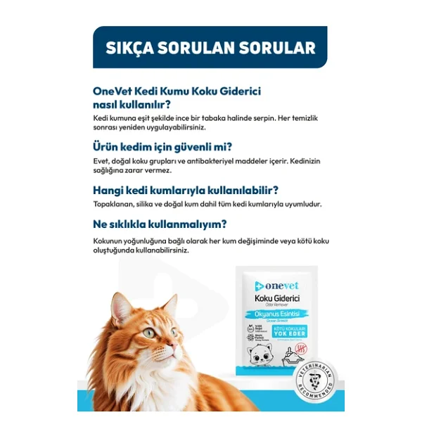 Onevet Okyanus Esintisi Kokulu 15x25 gr Kedi Kumu Koku Giderici - Görsel 7