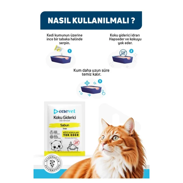 Onevet Sabun Kokulu 15x25 gr Kedi Kumu Koku Giderici - Görsel 4
