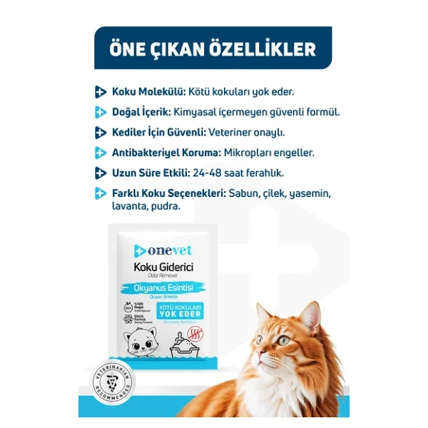 Onevet Okyanus Esintisi Kokulu 15x25 gr Kedi Kumu Koku Giderici - Görsel 5