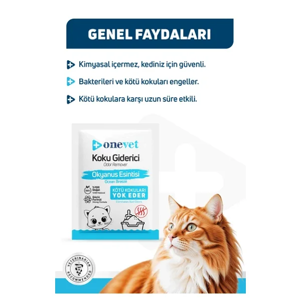 Onevet Okyanus Esintisi Kokulu 15x25 gr Kedi Kumu Koku Giderici - Görsel 3