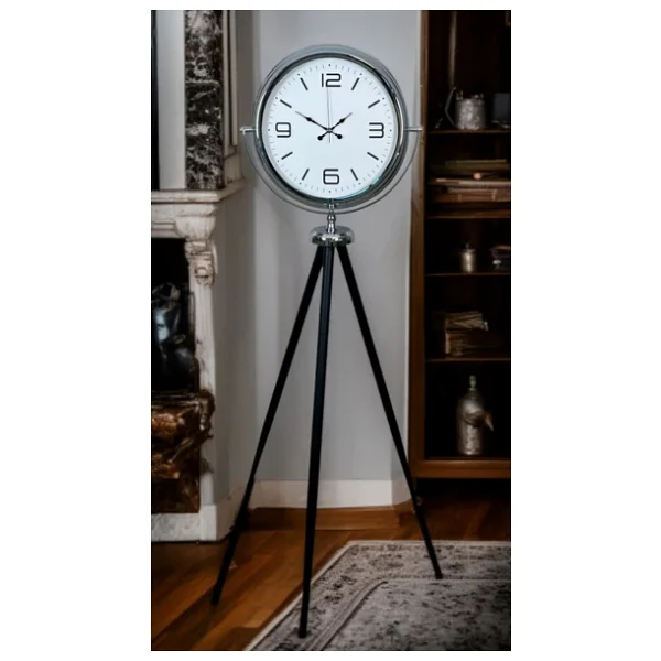 Krom Sade & Şık Tripod Ayaklı Saat - Görsel 3