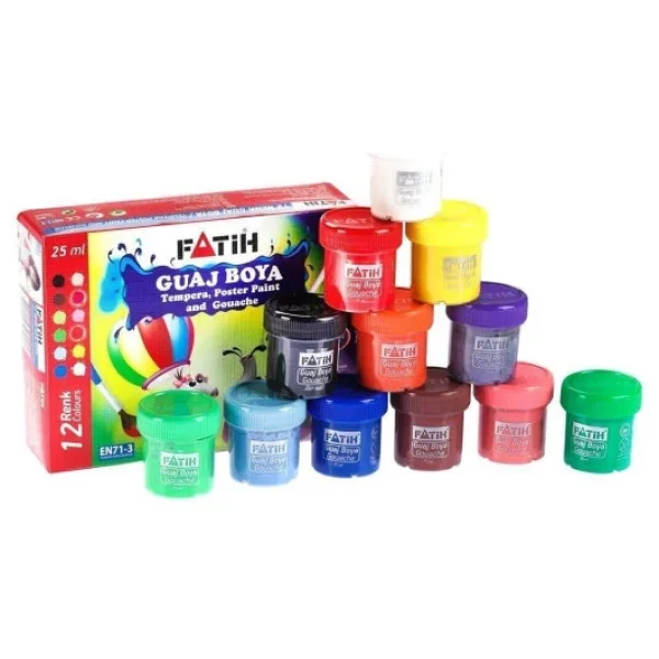 Fatih 25 ml 12 Renk Guaj Boya - Görsel 3