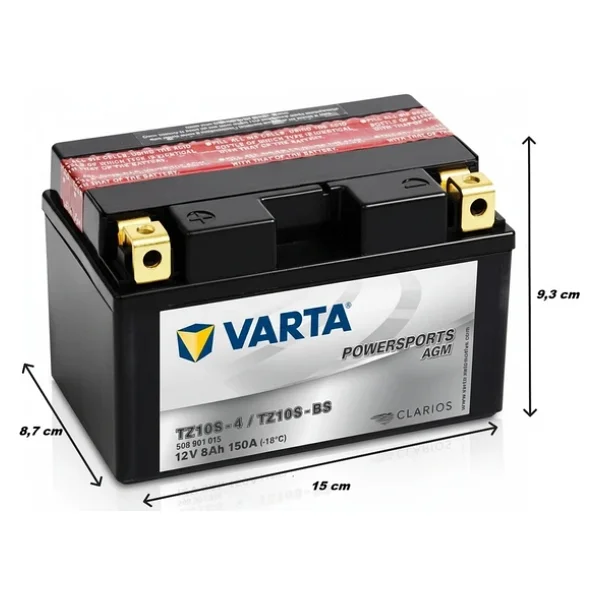 Varta Powersports Agm Ttz10s-Bs 12 V 8 Ah 150 Cca Motosiklet Aküsü - Görsel 4