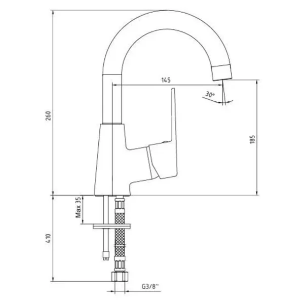 Ar Fast 102188144 Kuğu Lavabo Bataryası - Görsel 6