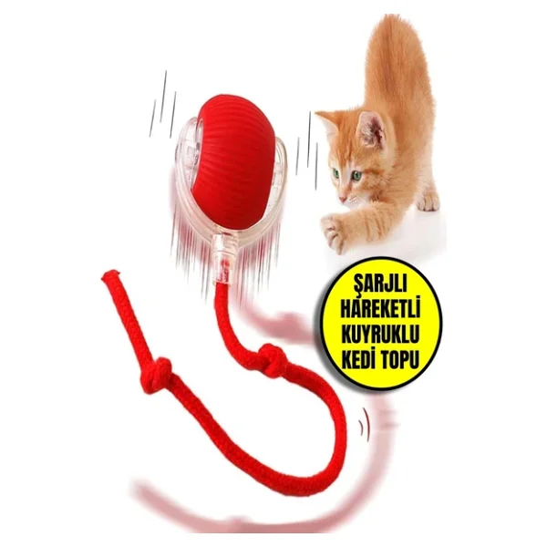 Şarjlı Otomatik Hareketli Kedi Köpek İçin 360 Derece Dönen İnteraktif Akıllı Oyun Topu - Görsel 6