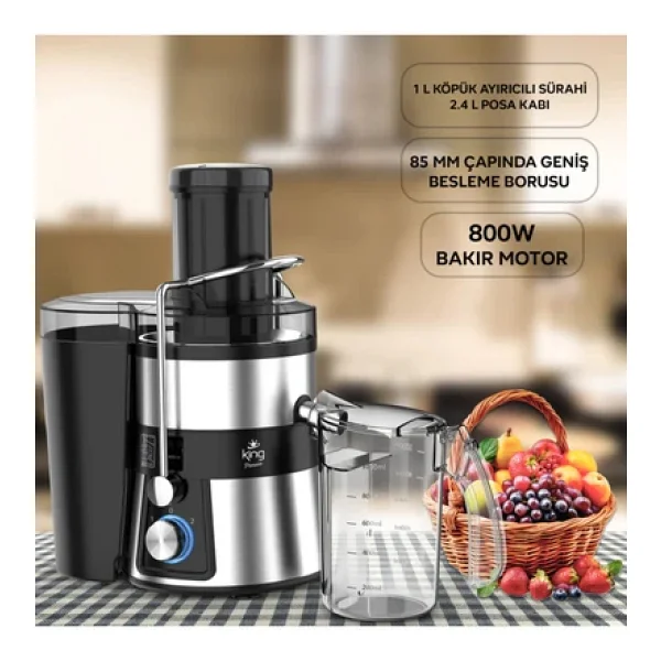 King Pressıo Kkm1171 800 W Katı Meyve Sıkacağı - Görsel 6