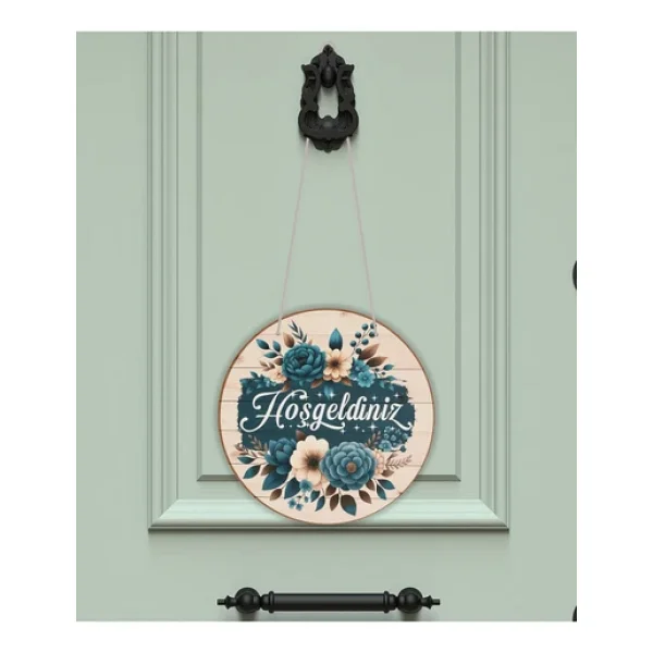 Trend Kitchen Floria Model Çiçek Desenli Hoşgeldiniz Yazılı Kapı Süsü Ve Aksesuarı - Görsel 3