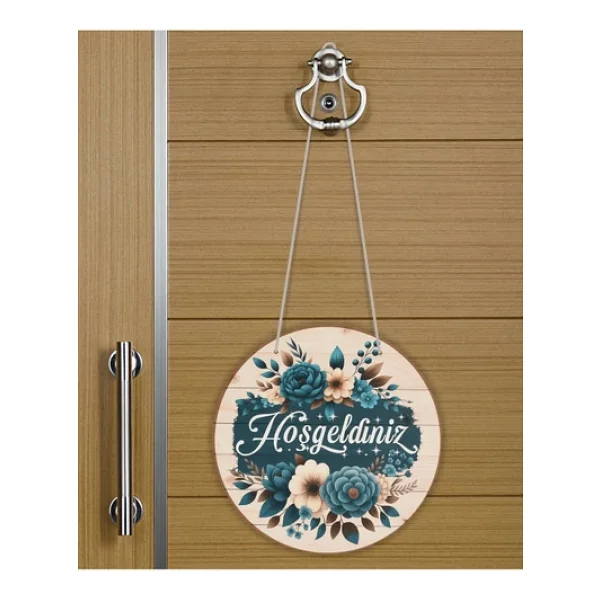 Trend Kitchen Floria Model Çiçek Desenli Hoşgeldiniz Yazılı Kapı Süsü Ve Aksesuarı - Görsel 4