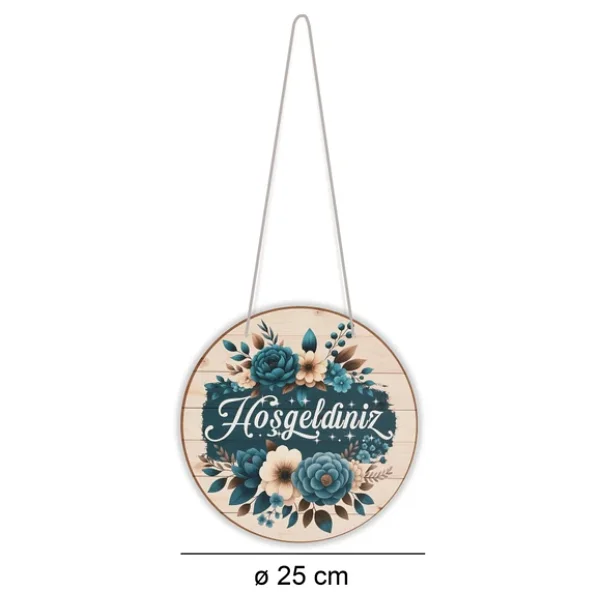 Trend Kitchen Floria Model Çiçek Desenli Hoşgeldiniz Yazılı Kapı Süsü Ve Aksesuarı - Görsel 6