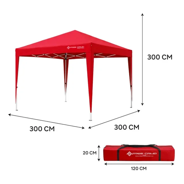 Freecamp Sevilla And1024 300x300cm Polyester Otomatik Tente-Kırmızı - Görsel 6