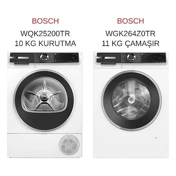 Bosch Wqk25200tr - Wgk264z0tr 10 Kg Kurutma Ve 11 Kg Çamaşır Makinesi 2'li Serie 6 Set - Görsel 5