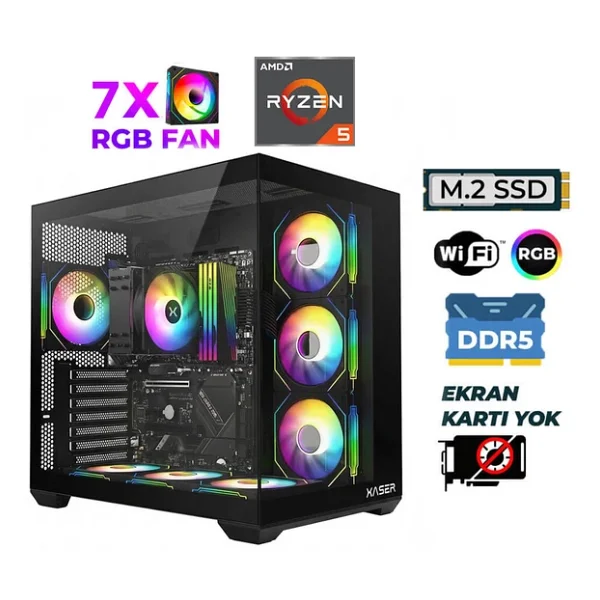 Xaser Raze X10 Ryzen 5 7600 16gb DDR5 RAM 512gb M.2 Nvme SSD Hazır Tavsiye Sistem - Görsel 3