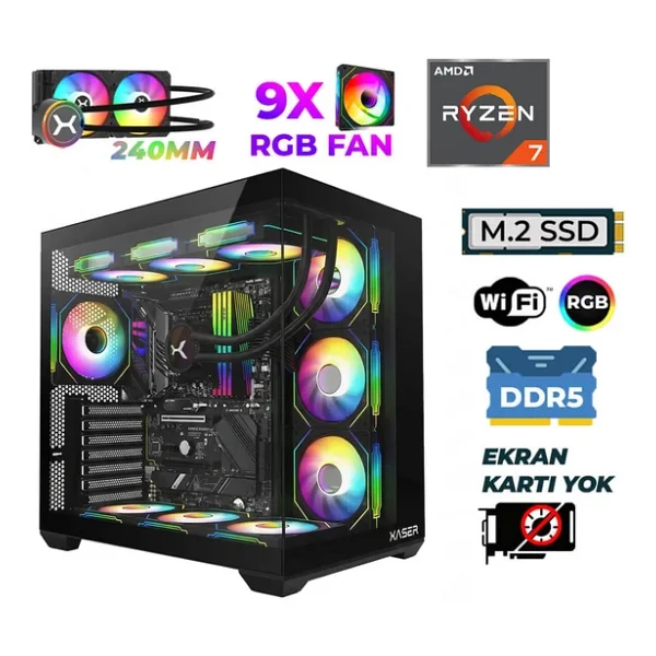 Xaser Raze X70 Ryzen 7 7800x3d 16gb DDR5 RAM 512gb M.2 Nvme SSD Sıvı Soğutmalı Hazır Tavsiye Sistem - Görsel 3