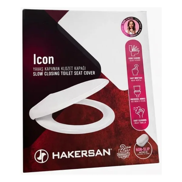 Hakersan Icon Yavaş Kapanan Klozet Kapağı - Görsel 3